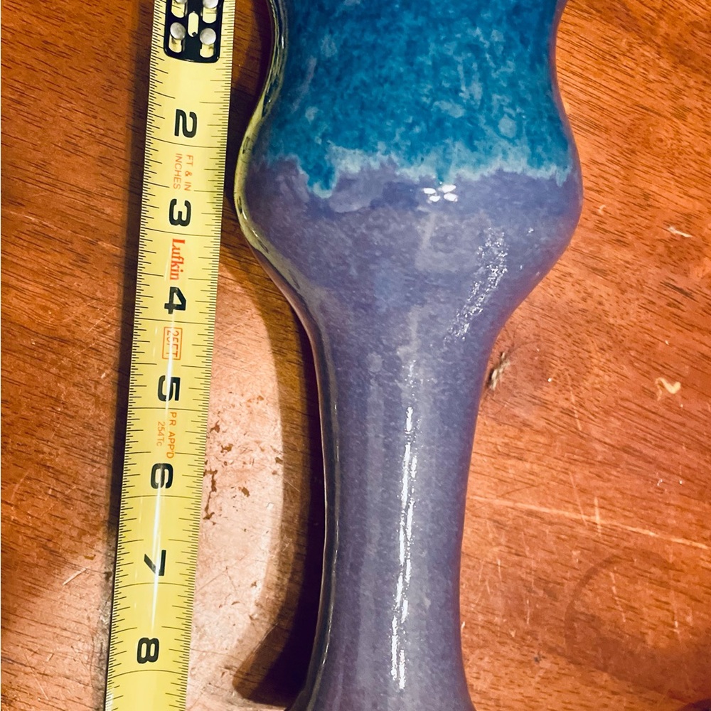 Set Of 2 stoneware Goblets Purple Blue Pottery Decorative Decor - Picture 5 of 5